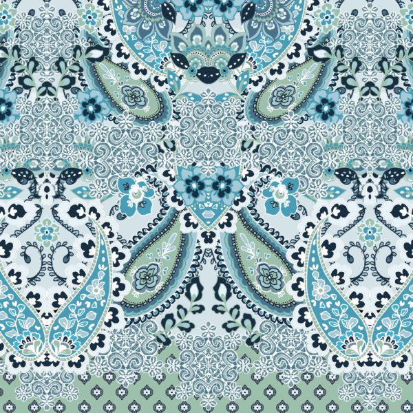 Australian Museum of Design Furishiki Fabric Roberta Montorfano Mandala Lace Blue RM1831
