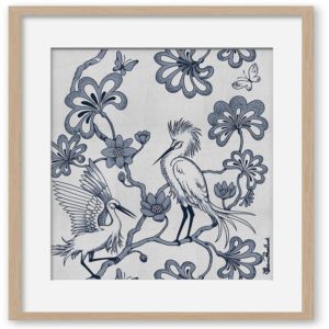 Australian Museum of Design Florence Broadhurst Egrets Blue with Embroidery