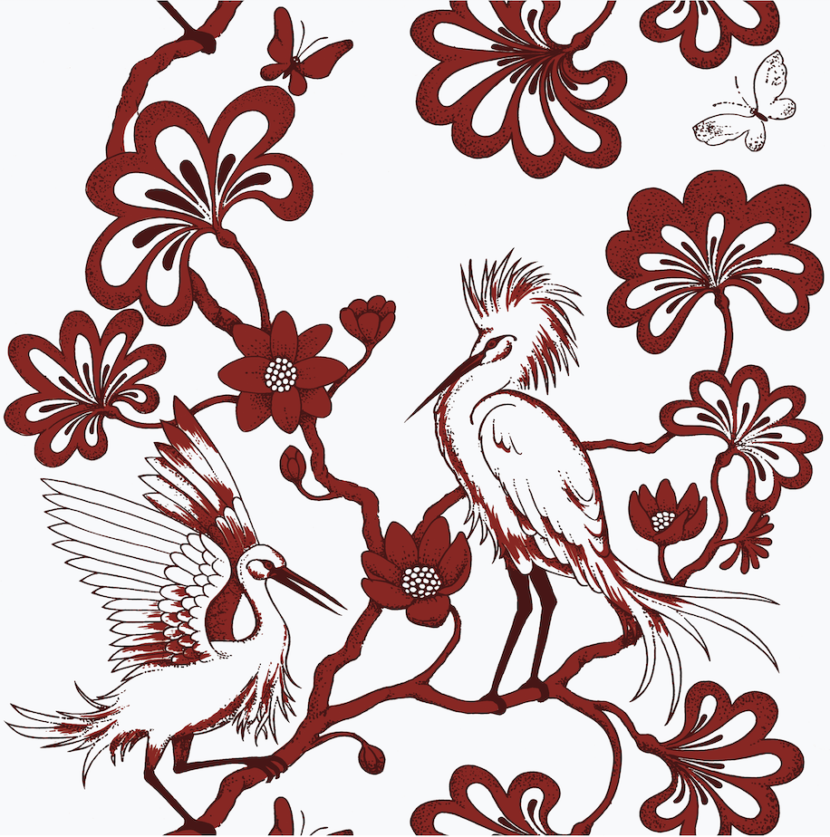 Florence Broadhurst Egrets AMoD Embroidery