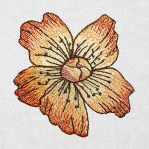 AMoD Embroidery Society Roberta Montefano Digital Embroidery Designs Orange Flower