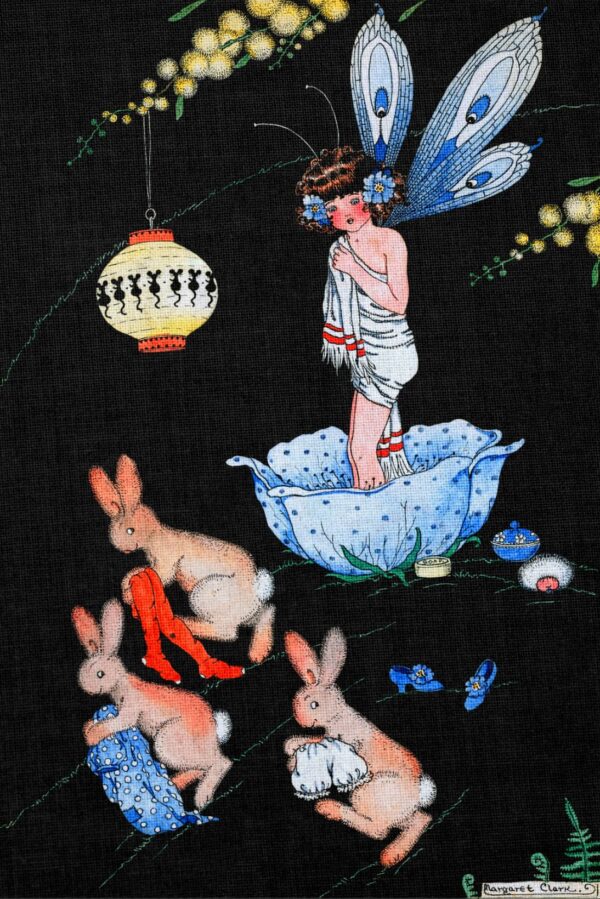 AMoD Embroidery Society Fabric Margaret Clark Federation Fairies Bath Time