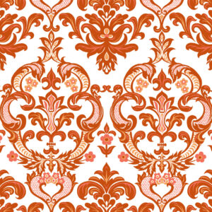 Australian Museum of Design Embroidery Society Florence Broadhurst Dells Damask Orange