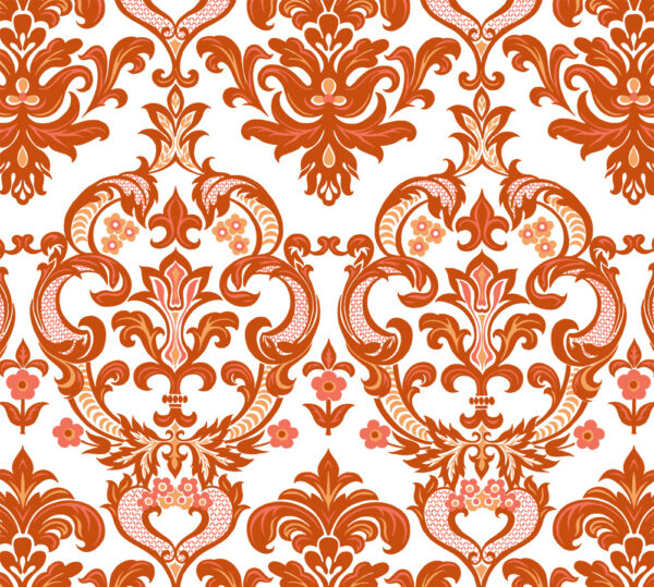 Australian Museum of Design Embroidery Society Florence Broadhurst Dells Damask Orange