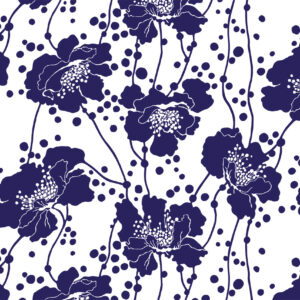 Australian Museum of Design Embroidery Society Florence Broadhurst Spotted Floral Blue