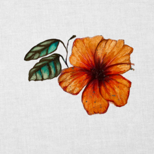 AMoD Embroidery Society Kate Ceberano Orange Red Hibiscus