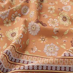 AMoD Embroidery Society Fabric Roberta Montorfano Spring Time Orange with Boarder MockUp