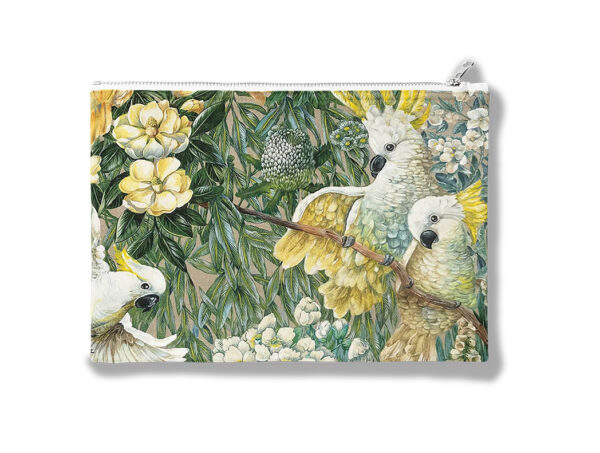 Chris Stone Zipper Pouch 'White Cockatoo'