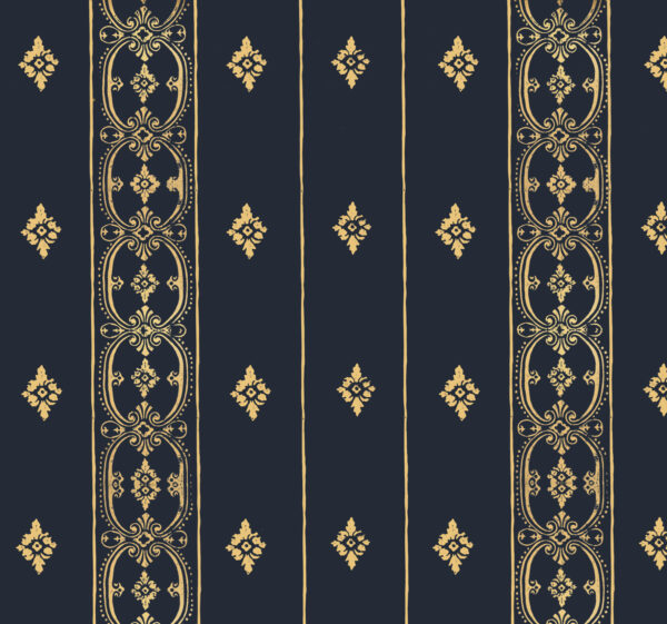 Napoleon Fleur Diamont Wallpaper by Collette Dinnigan With Vertical Border Midnight in Paris