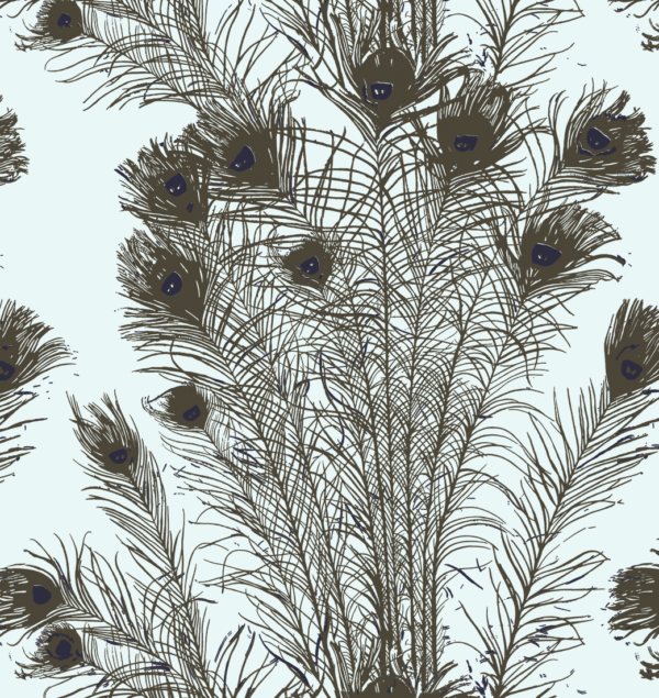 'Peacock Feathers' Wallpaper by Florence Broadhurst - Mint