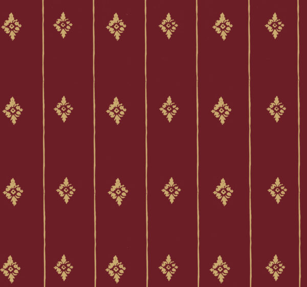 Collette Dinnigan Wallpaper Fleur Diamond With Vertical Border Bordeaux