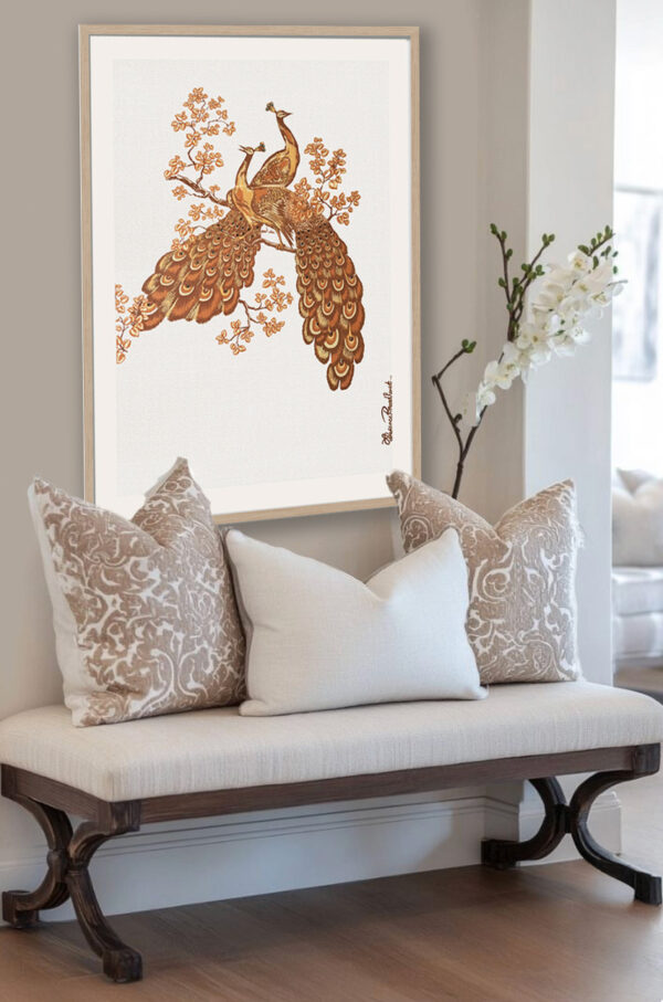 Florence Broadhurst Peacocks Gold Embroidery