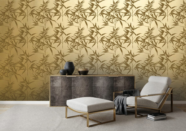 Australian Museum of Design Bamboo Gold Wallpaper