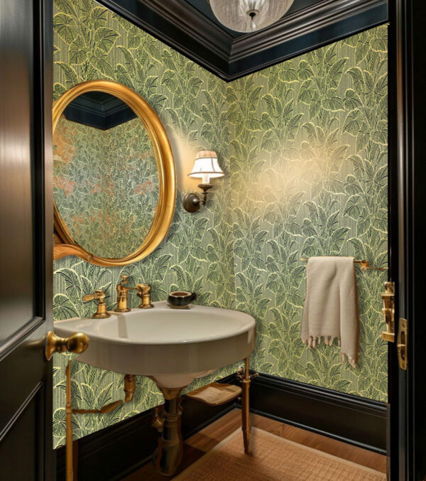 Australian Museum of Design Fern Gold Wallpaper