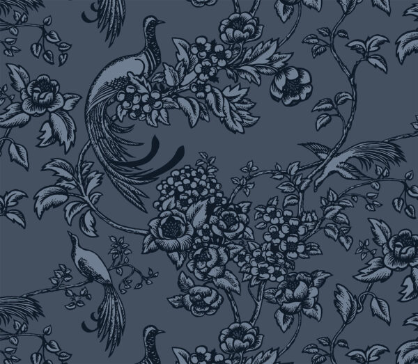 Florence Broadhurst Wallpaper by Australian Museum of Design Design Download Birds of Paradise Blue
