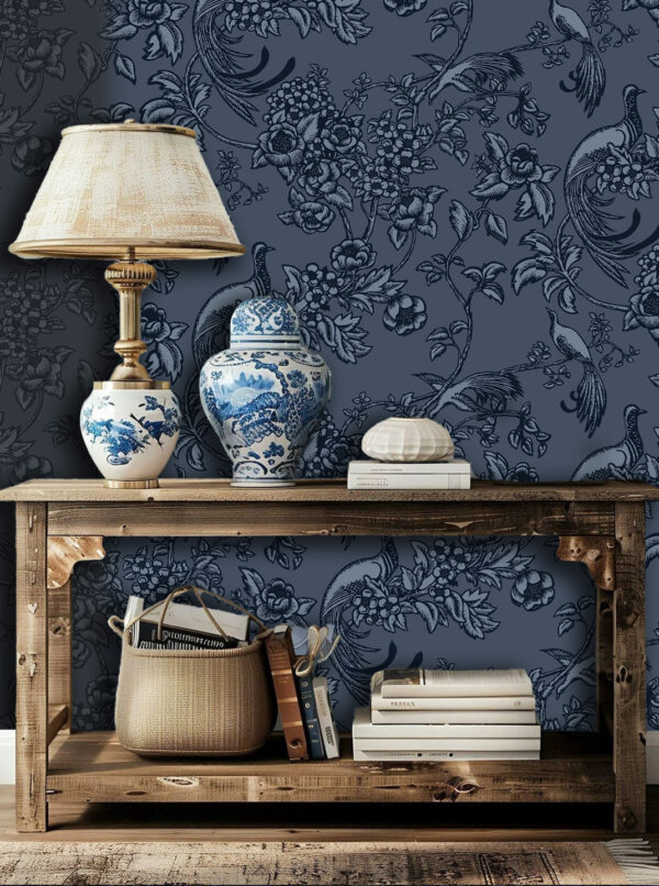 Florence Broadhurst Wallpaper by Australian Museum of Design Design Download Birds of Paradise Blue