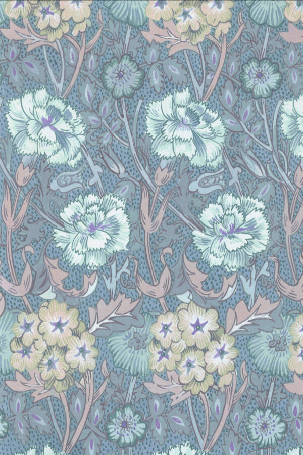 Australian Museum of Design Cottage Verbena Blue Wallpaper by Chris Stone
