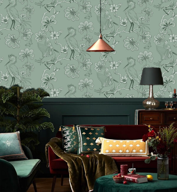Florence Broadhurst Wallpaper Download Spec Sheet Egrets Eucalyptus Australian Museum of Design