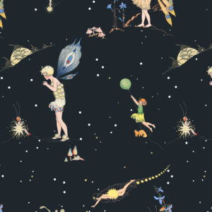 FINAL Starlight Toile Fairy Wallpaper by Australian Museum of Design
